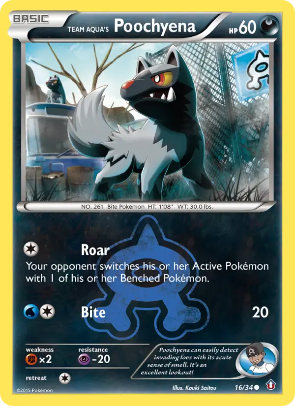 Team Aqua's Poochyena — Double Crisis card #16