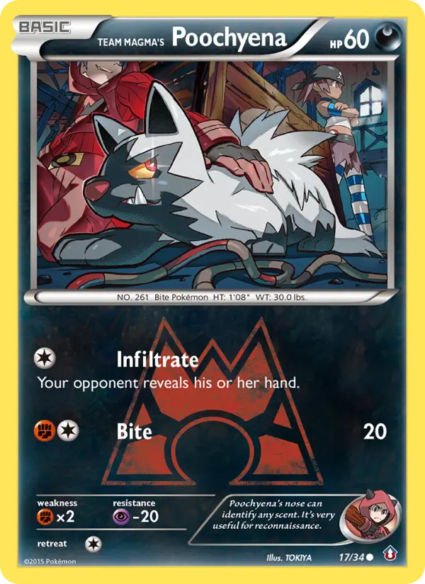Team Magma's Poochyena — Double Crisis card #17