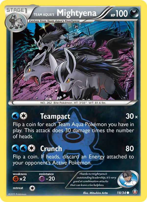 Team Aqua's Mightyena — Double Crisis card #18