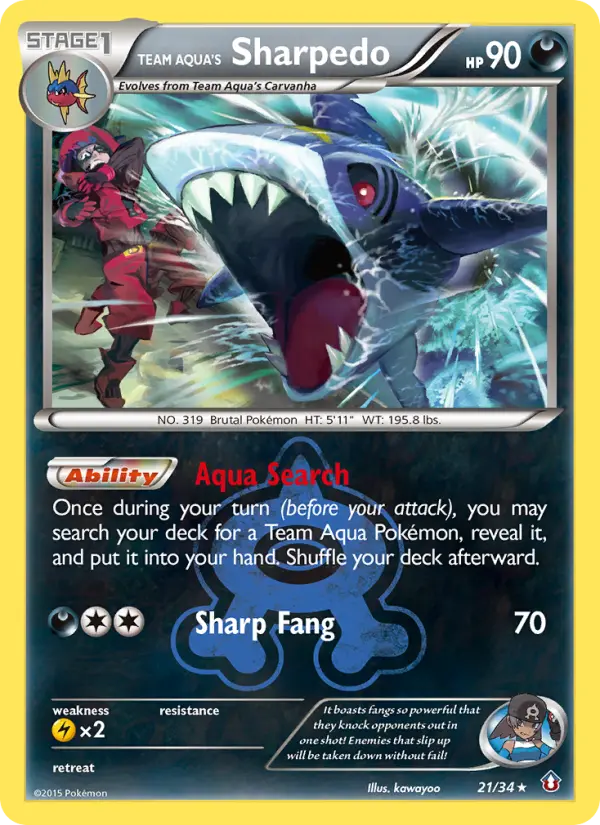 Team Aqua's Sharpedo — Double Crisis card #21
