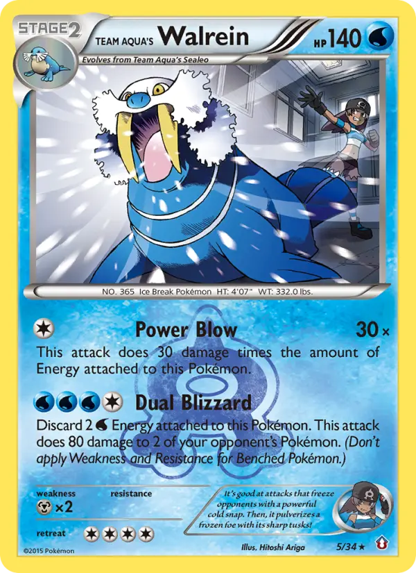 Team Aqua's Walrein — Double Crisis card #5