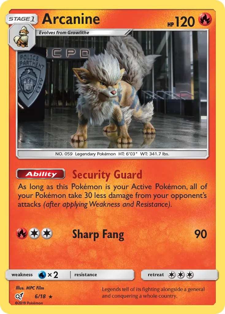 Arcanine — Detective Pikachu card #6