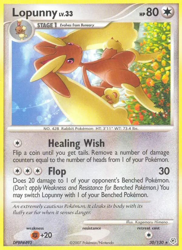 Lopunny — Diamond & Pearl card #30