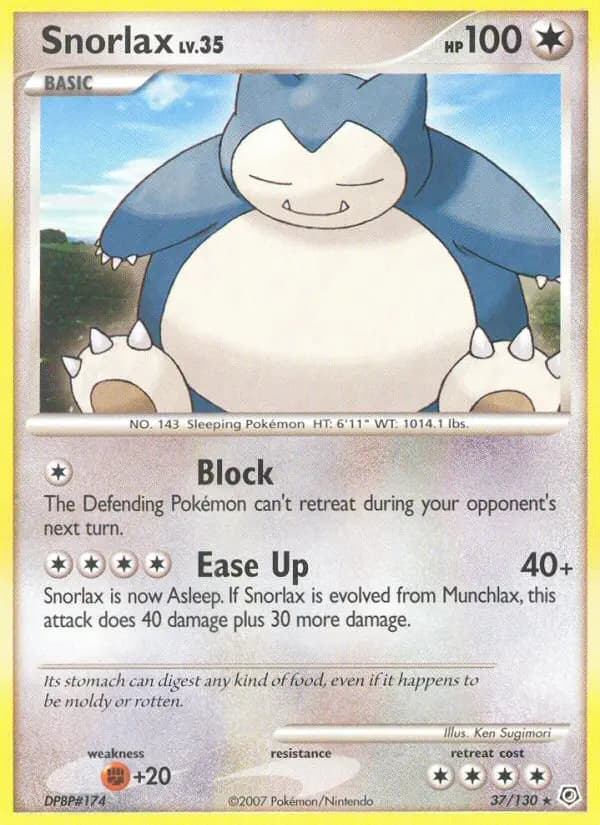 Snorlax — Diamond & Pearl card #37