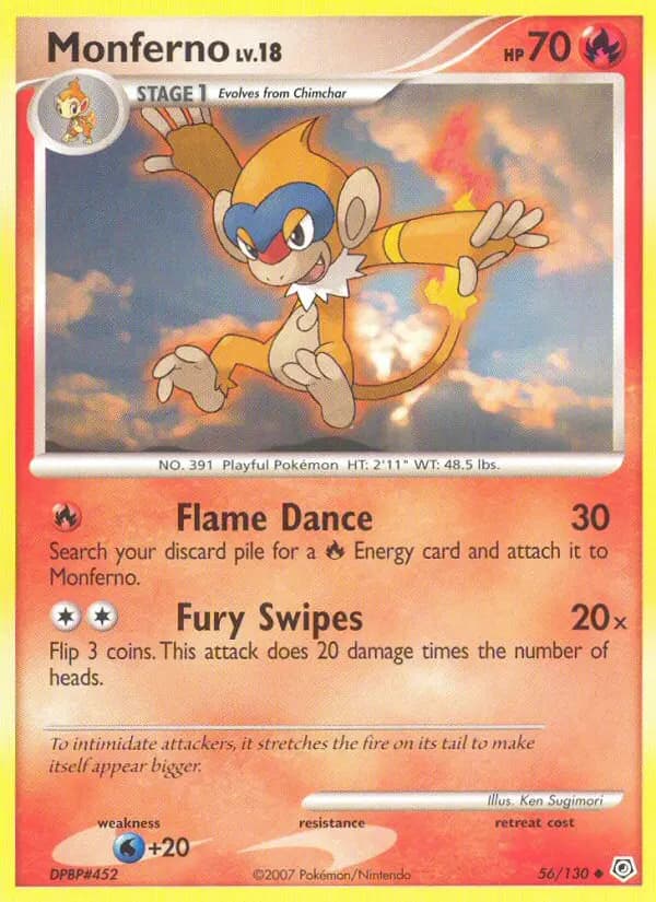 Monferno — Diamond & Pearl card #56