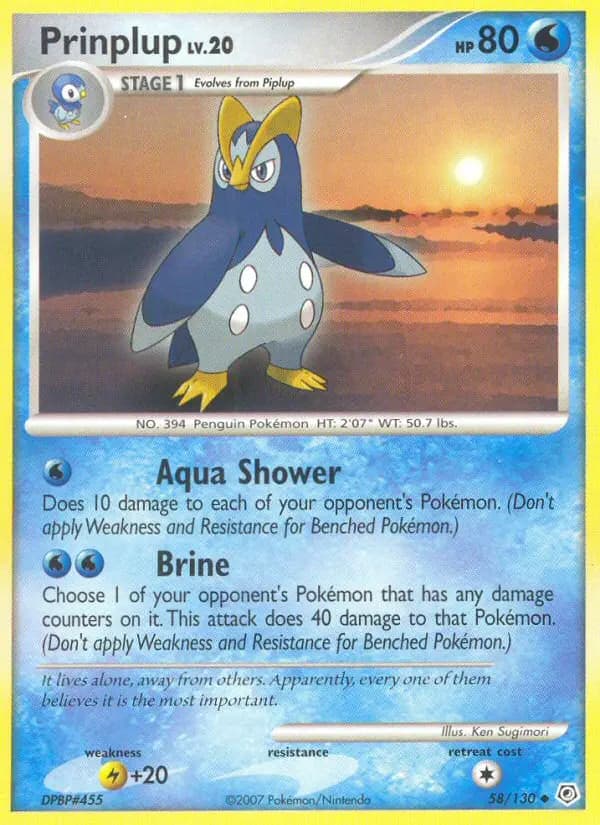Prinplup — Diamond & Pearl card #58