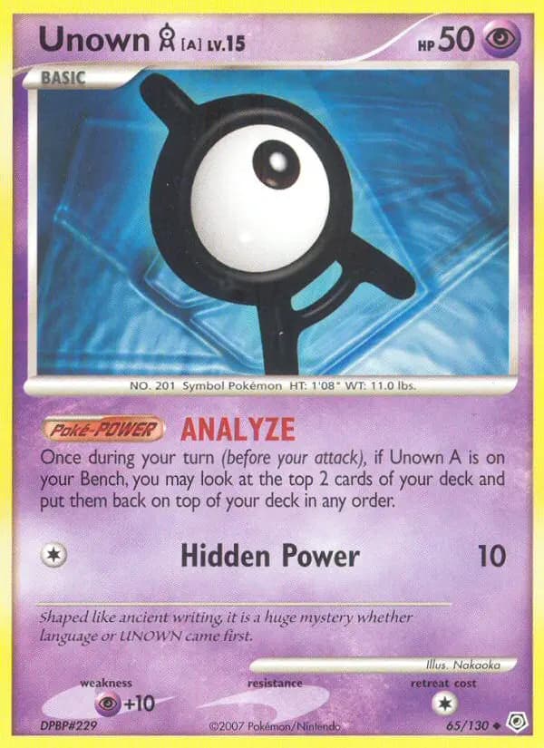Unown A — Diamond & Pearl card #65
