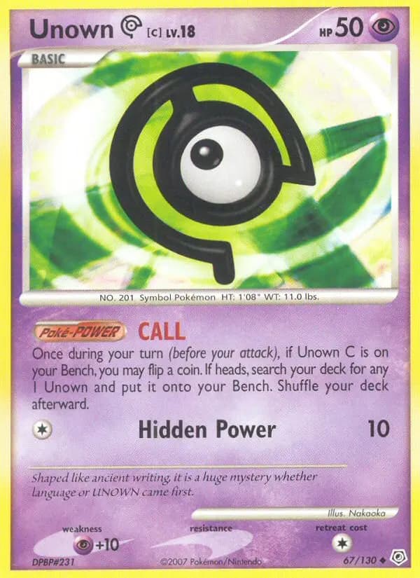 Unown C — Diamond & Pearl card #67