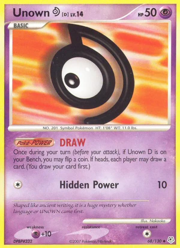 Unown D — Diamond & Pearl card #68