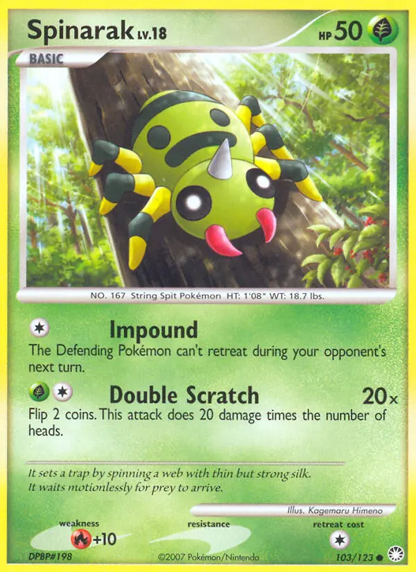 Spinarak — Mysterious Treasures card #103