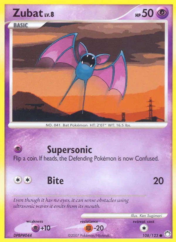 Zubat — Mysterious Treasures card #108