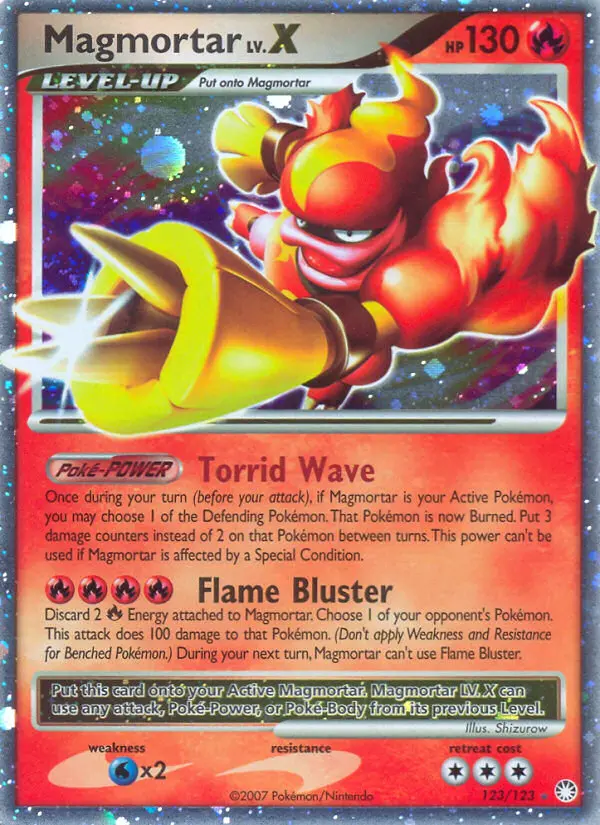 Magmortar — Mysterious Treasures card #123