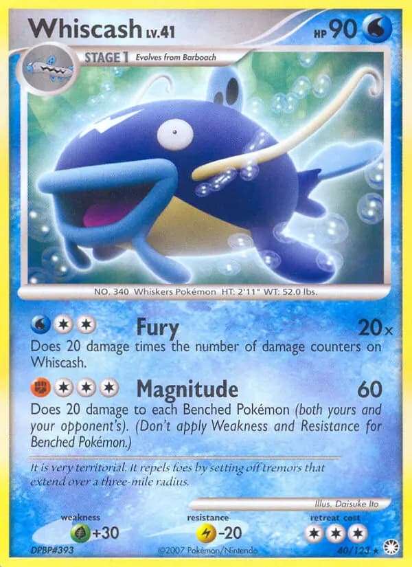 Whiscash — Mysterious Treasures card #40