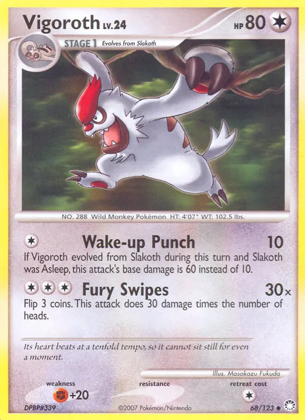 Vigoroth — Mysterious Treasures card #68
