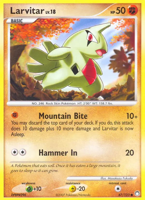 Larvitar — Mysterious Treasures card #87