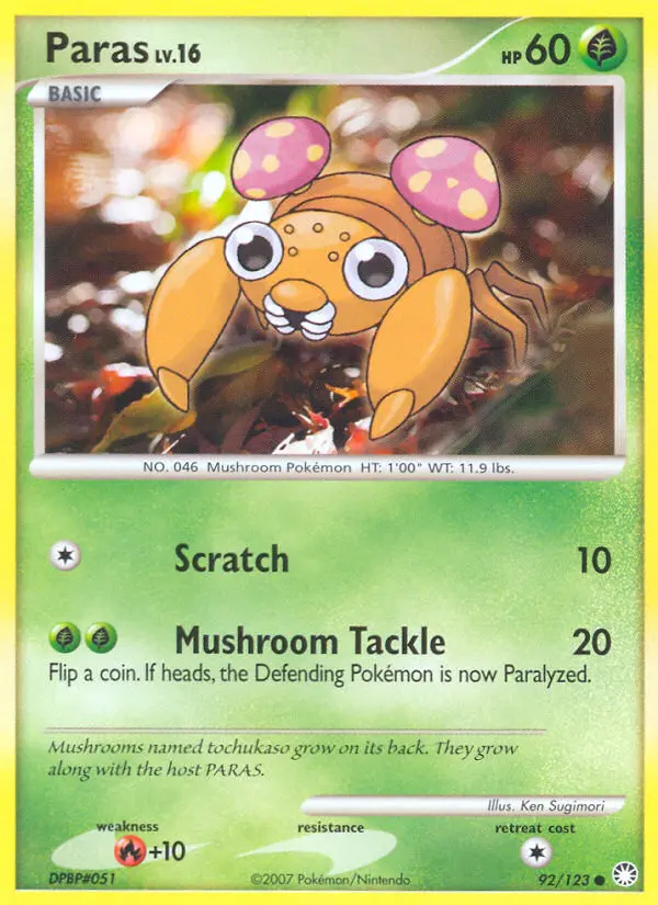 Paras — Mysterious Treasures card #92