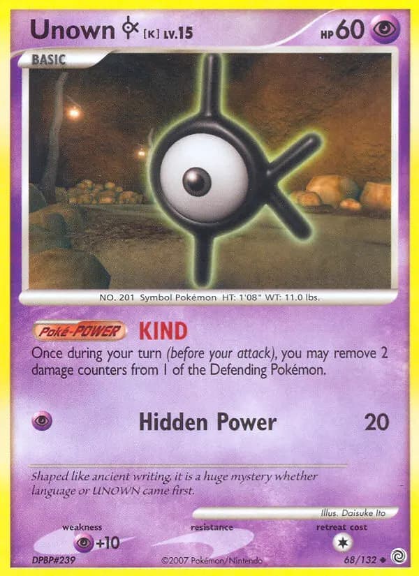 Unown K — Secret Wonders card #68
