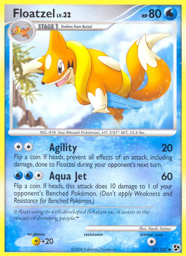 Floatzel — Great Encounters card #37