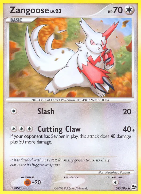 Zangoose — Great Encounters card #59