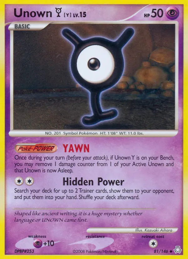 Unown Y — Legends Awakened card #81