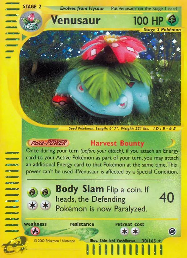 Venusaur — Expedition Base Set card #30