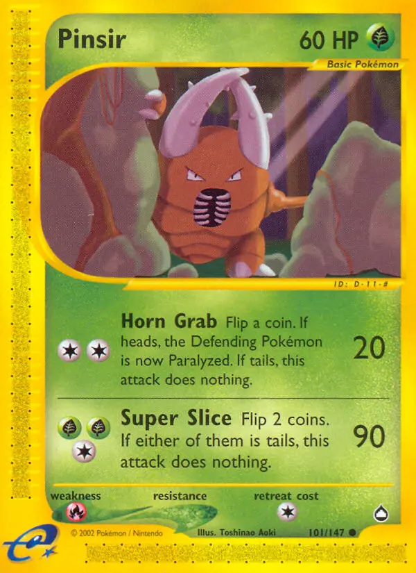 Pinsir — Aquapolis card #101