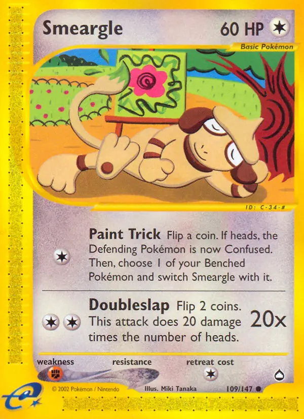 Smeargle — Aquapolis card #109