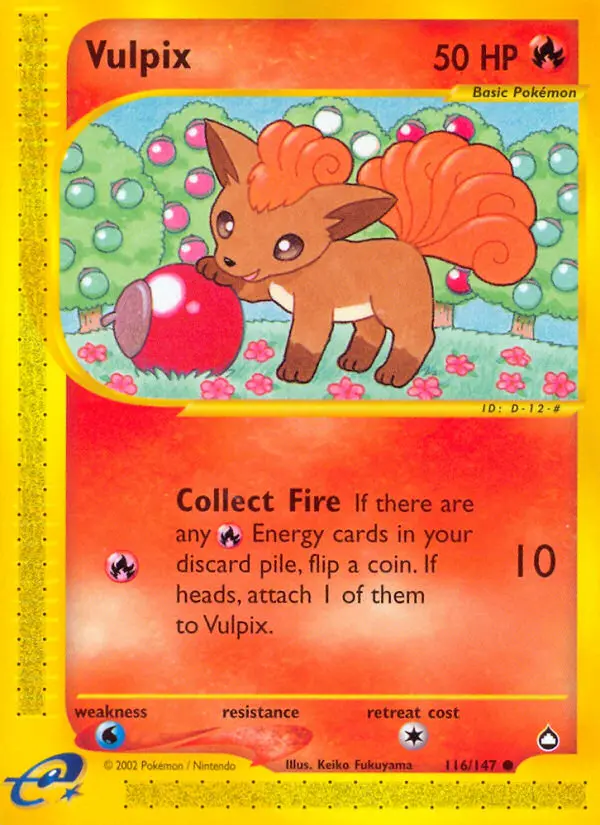 Vulpix — Aquapolis card #116