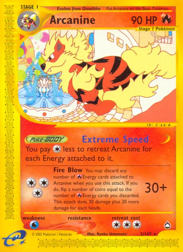 Arcanine — Aquapolis card #2