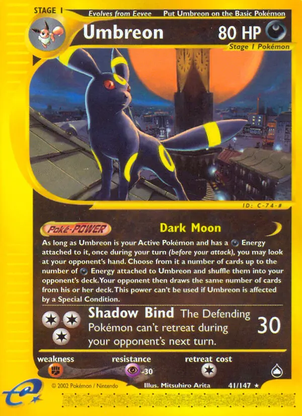 Umbreon — Aquapolis card #41