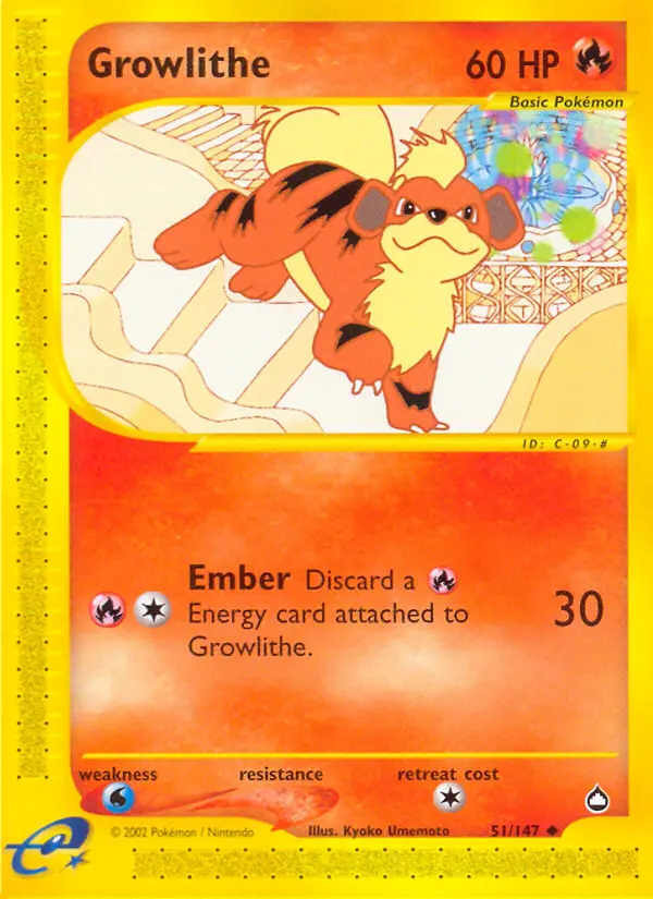 Growlithe — Aquapolis card #51