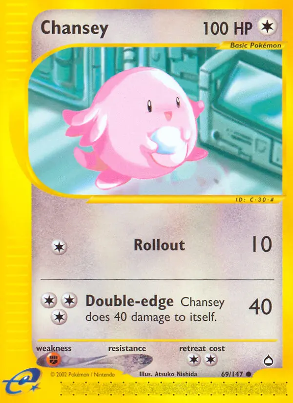 Chansey — Aquapolis card #69