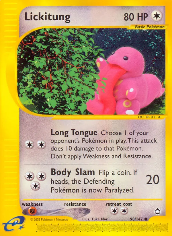 Lickitung — Aquapolis card #90