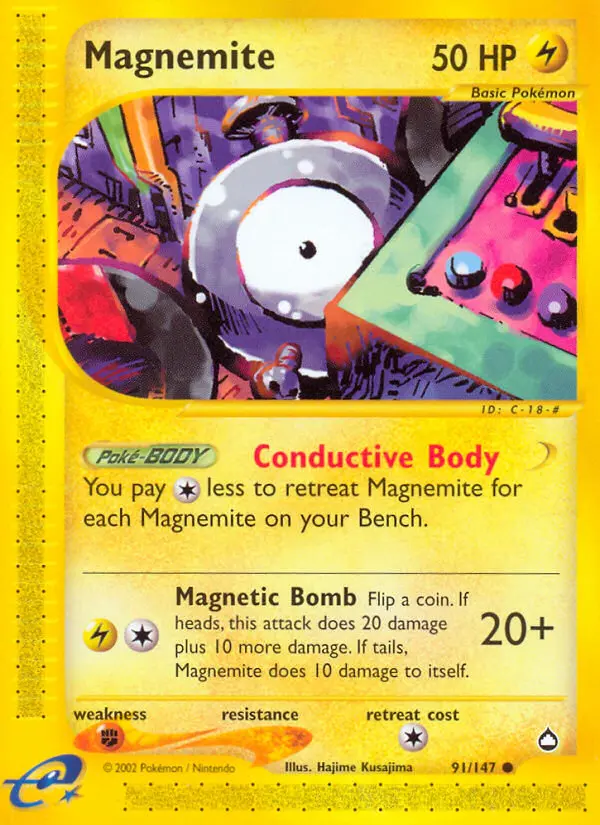 Magnemite — Aquapolis card #91