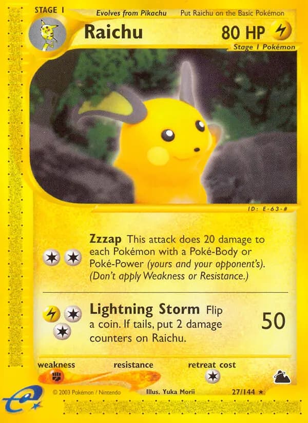 Raichu — Skyridge card #27