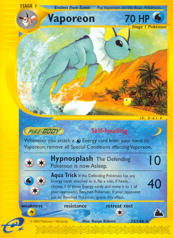 Vaporeon — Skyridge card #33