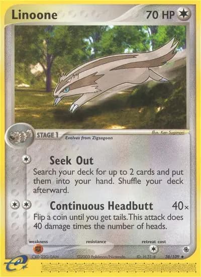 Linoone — Ruby & Sapphire card #38