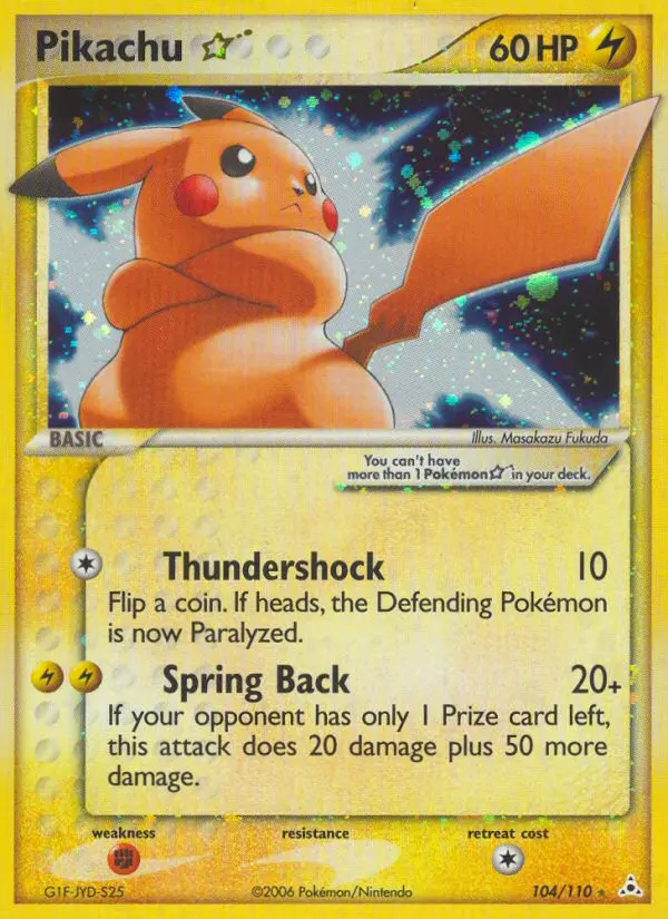 Pikachu Star — Holon Phantoms card #104