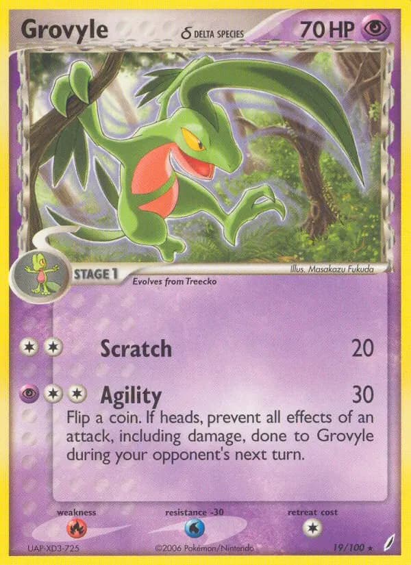 Grovyle δ — Crystal Guardians card #19