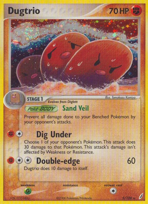 Dugtrio — Crystal Guardians card #5