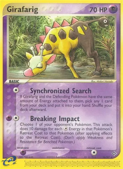 Girafarig — Dragon card #16