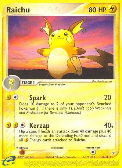 Raichu — Team Magma vs Team Aqua card #13