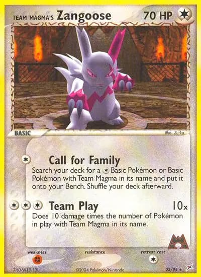 Team Magma's Zangoose — Team Magma vs Team Aqua card #23