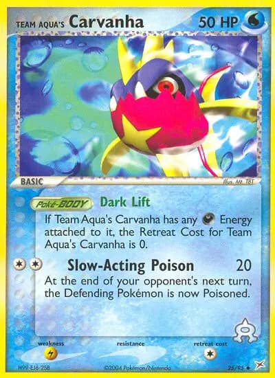 Team Aqua's Carvanha — Team Magma vs Team Aqua card #25