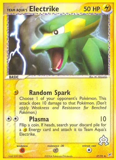 Team Aqua's Electrike — Team Magma vs Team Aqua card #27