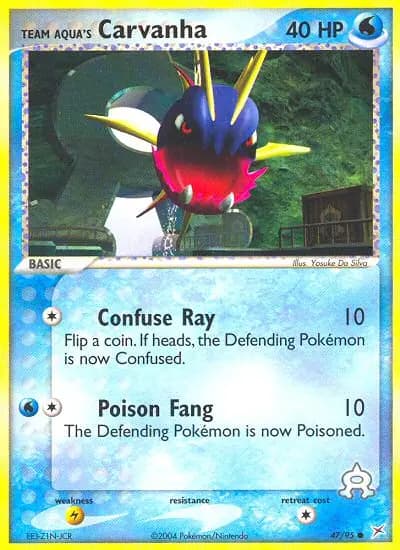 Team Aqua's Carvanha — Team Magma vs Team Aqua card #47