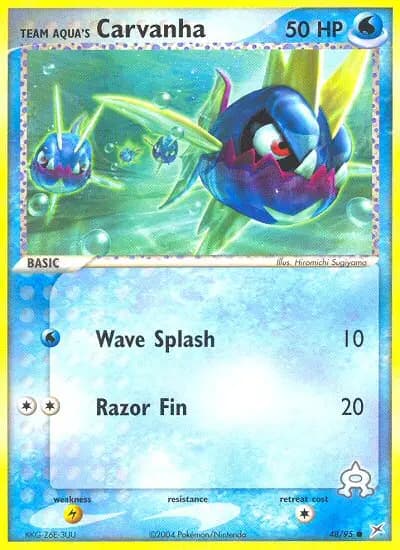 Team Aqua's Carvanha — Team Magma vs Team Aqua card #48
