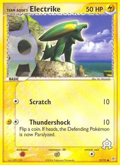 Team Aqua's Electrike — Team Magma vs Team Aqua card #52