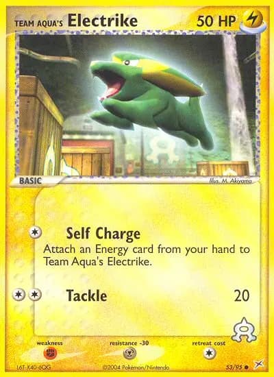 Team Aqua's Electrike — Team Magma vs Team Aqua card #53