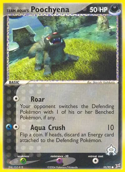 Team Aqua's Poochyena — Team Magma vs Team Aqua card #55